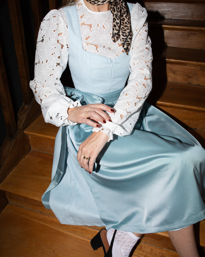 Set Babyblau grobe Spitze